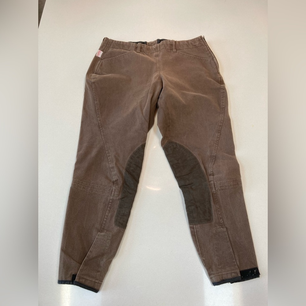 Tailored Sportsman walnut low-rise side zip 28